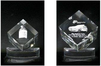 Schöner Glas Award mit Lasergravur