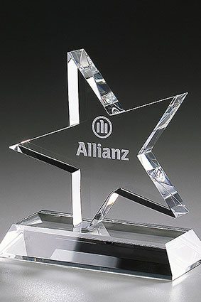 3D-Laser Kristallglas Euro Star Award Lasergravur