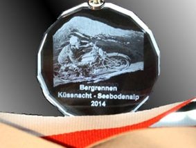 3D-Laser Kristallglas Medaille