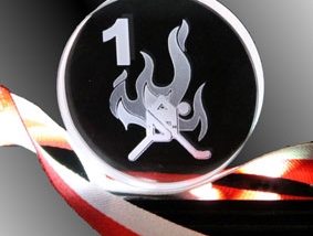 3D-Laser Kristallglas Medaille