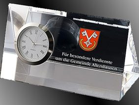 3D-Laser Sonderanfertigung Kristallglas-Uhr