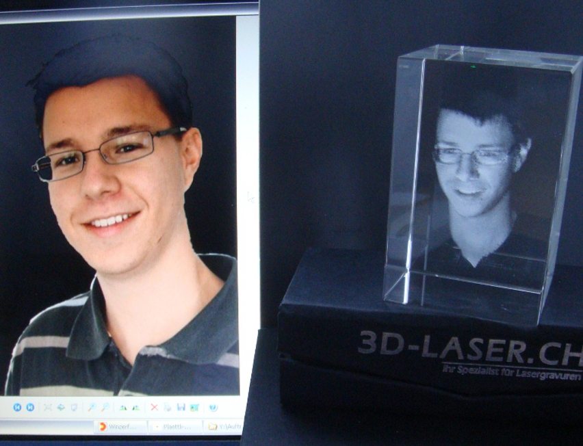 3D-foto Umwandlung Lasergravur