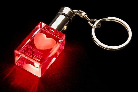 romantisches Geschenk - Valentinsgeschenk - Schlüsselanhänger aus Glas